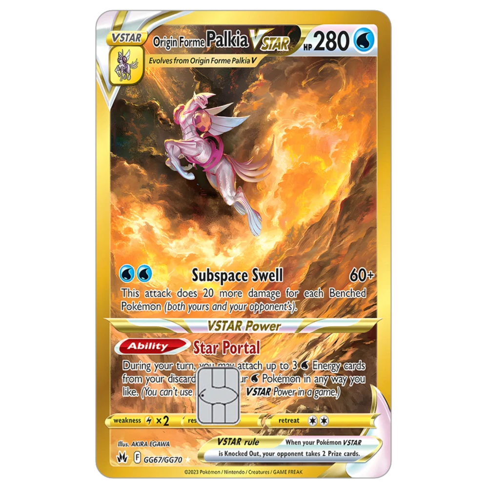 PTCG Credit Card Skin Sticker Arceus Dialga Giratina and Palkia Stickers for VISA JCB MasterCard and Other IC Cards Decoration image 4