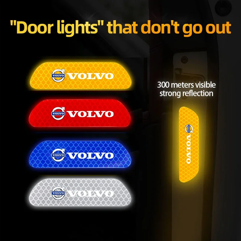 Car Door Reflective Sticker Night Light Warning Decal For Volvo XC90 V90 V60 XC60 V40 S80 S60 S90 C40 XC40 V70 XC70 C30 C70 EX90