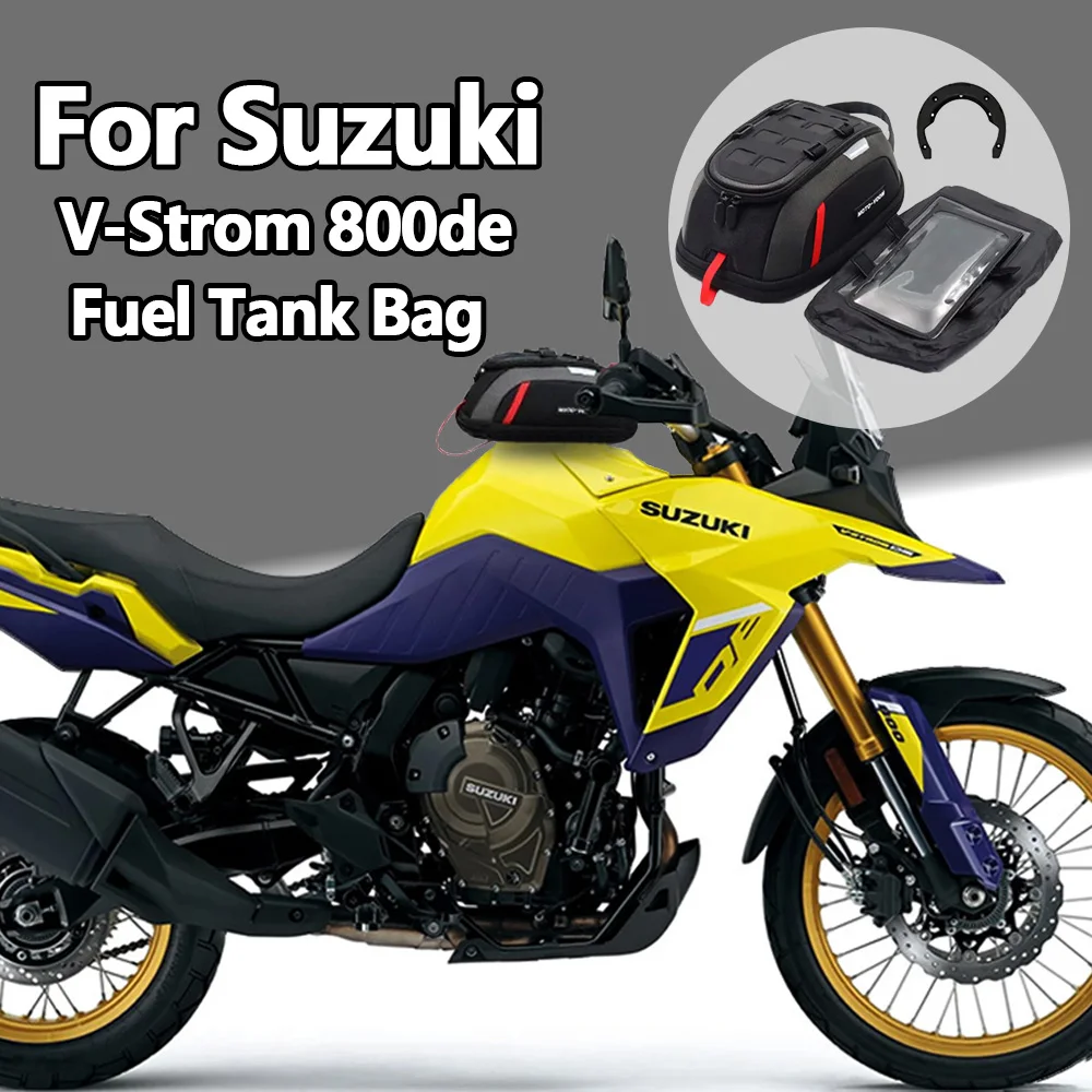 For Suzuki VStrom 800de Accesorios Moto 800de Fuel Tank Bag Motorbike Magnetic Tank Bag Accessories Portable Card Phone Bag