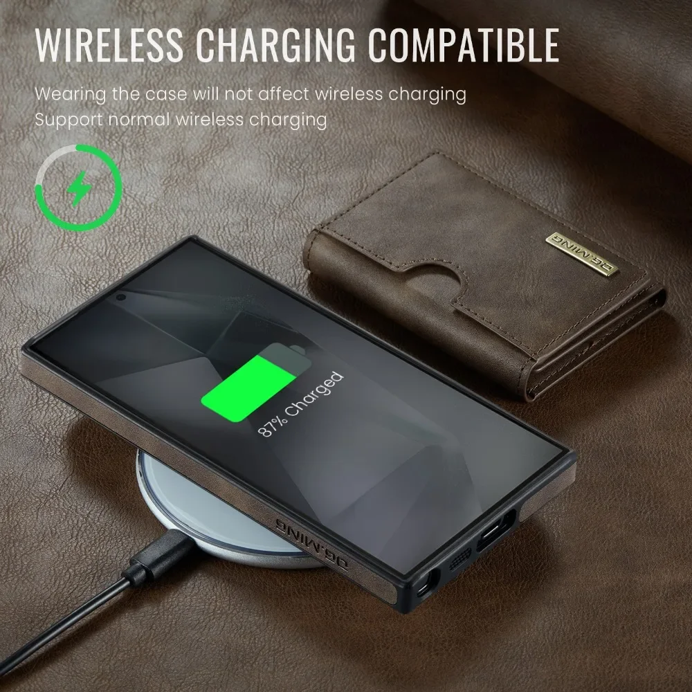 Detachable Magnetic Wallet Case For Samsung Galaxy S26 Ultra S25 Edge S24 S23 S22 Plus S21 For Magsafe RFID Blocking Card Cover