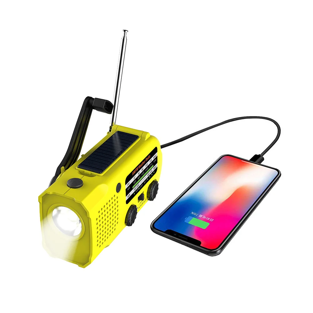 XSY299AS Outdoor Multi-function Emergency Radio Solar USB Handheld Mobile Phone Charging Camping Light