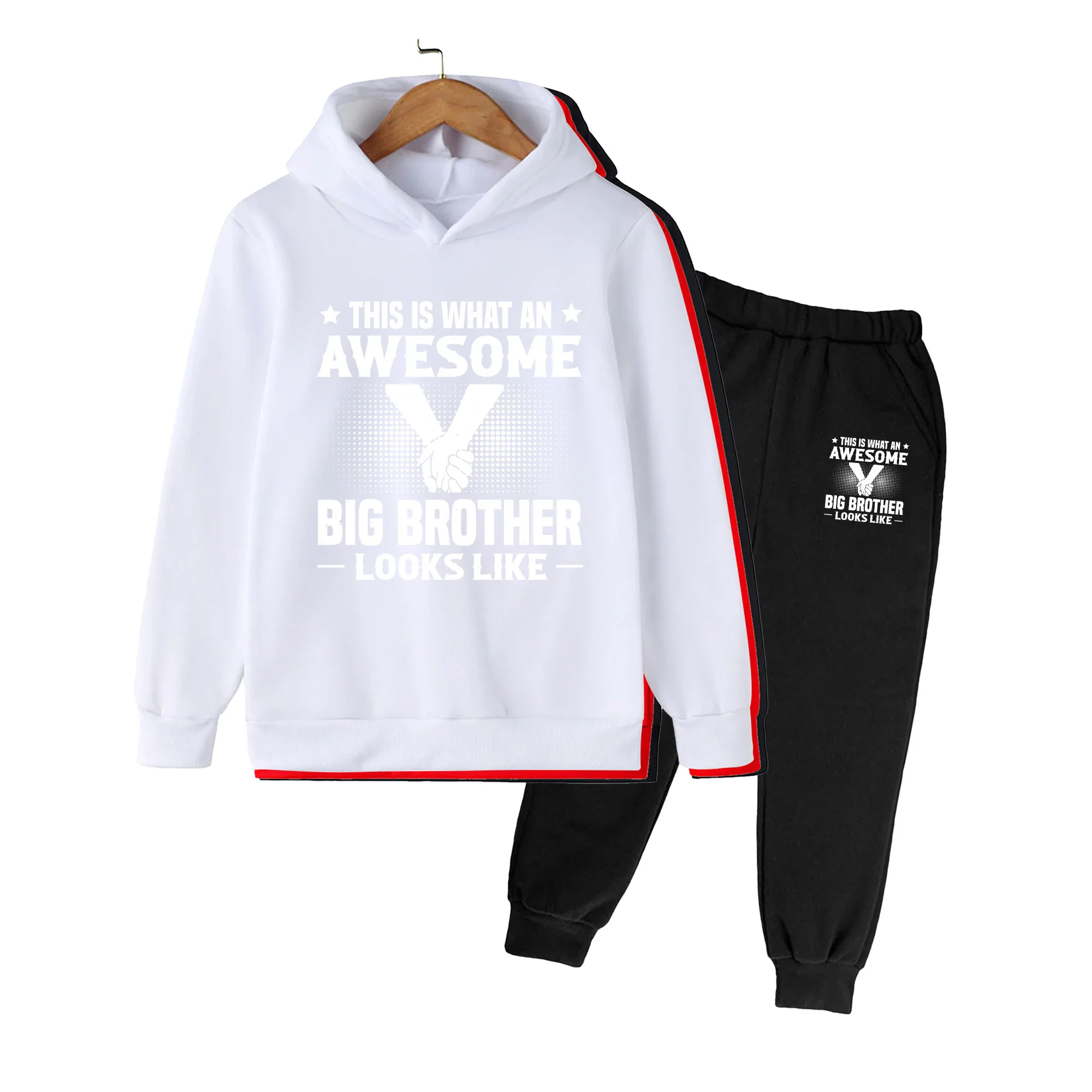 Kids Hoodie and Sweatpants Set, Cartoon Print Long Sleeve Tracksuit, Casual Outfit for Boys Girls Daily Wear
