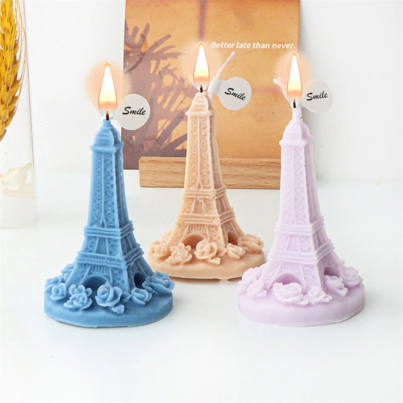 

Paris Tower Candle Silicone Mold 3D Eiffel Tower Resin Gypsum Soap Resin Making Mould Cake Chocolate Baking Tools Home Decor