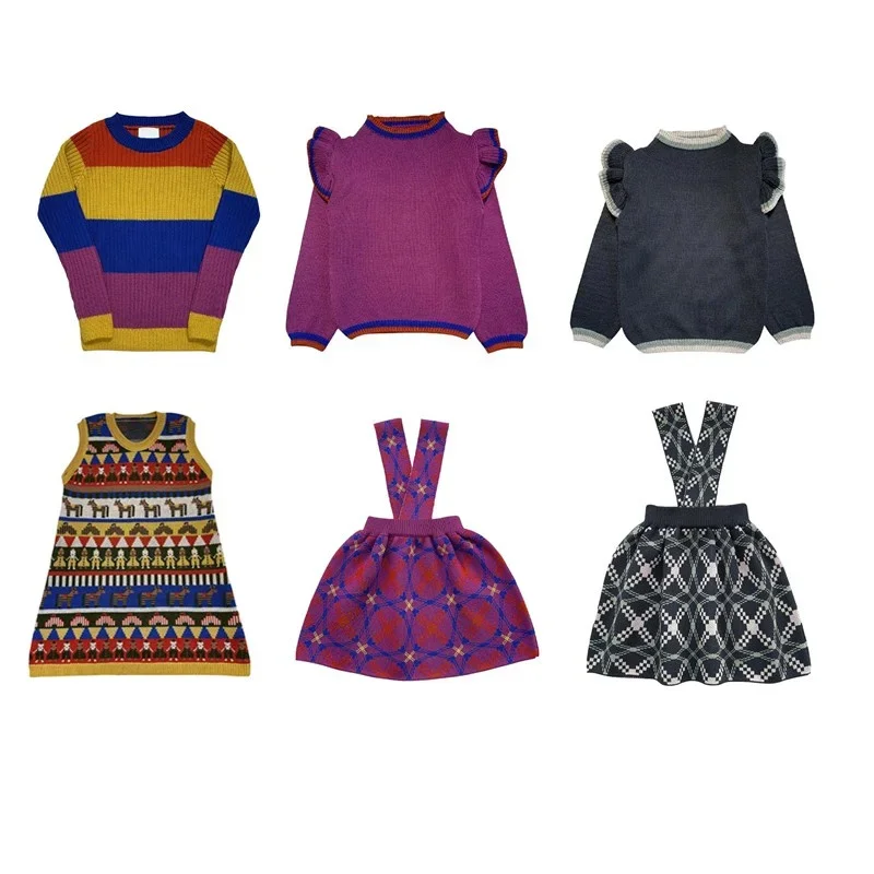 

Детские лоскутные свитера, платье Overalsl для малышей, зимнее рождественское вязаное платье в стиле ретро для маленьких девочек, джемперы, детские комплекты