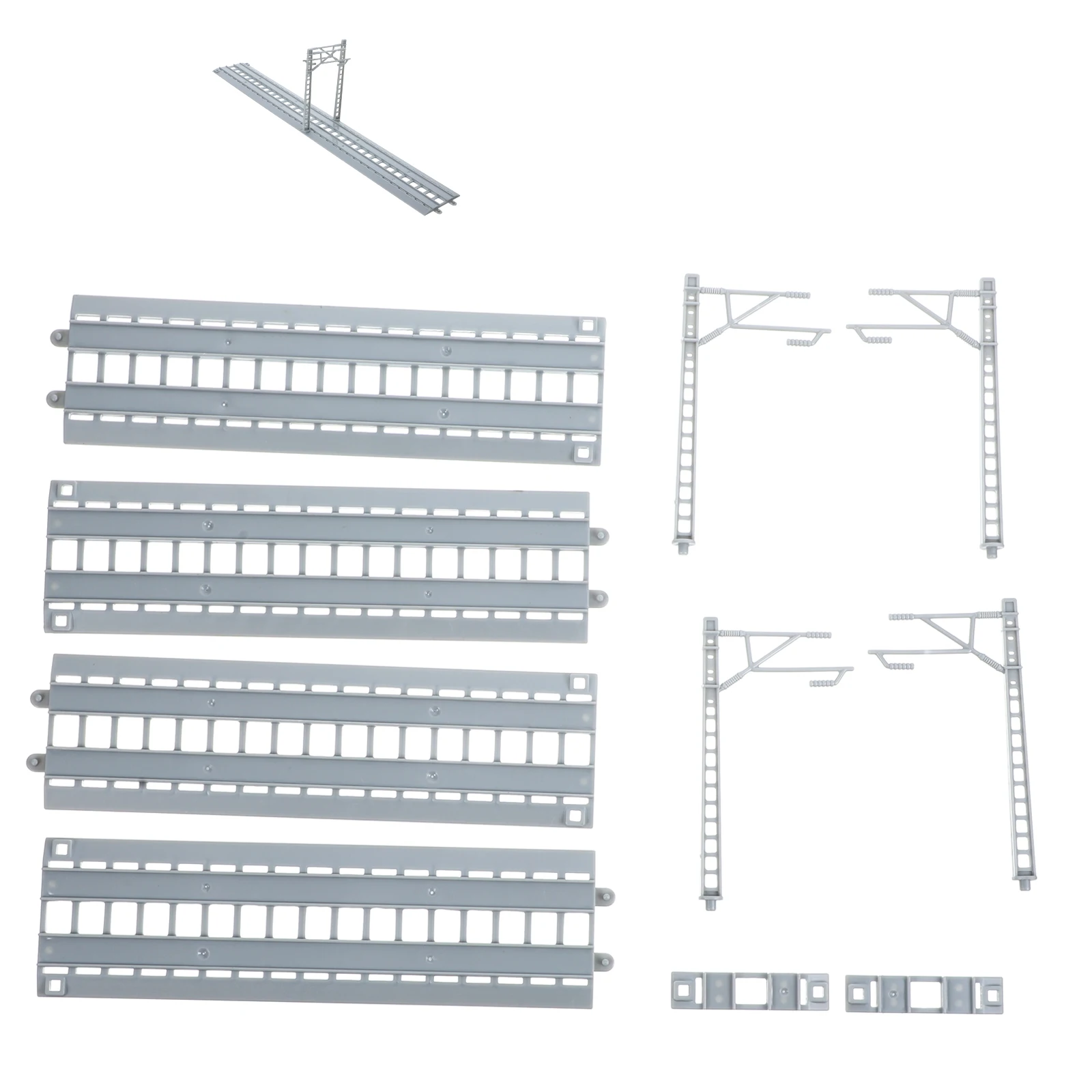

1set Track Accessories Sturdy Plastic Train Scene Track Kids Toy Grey Color Easy Maintain Assembled Pieces Expansion Pack Non