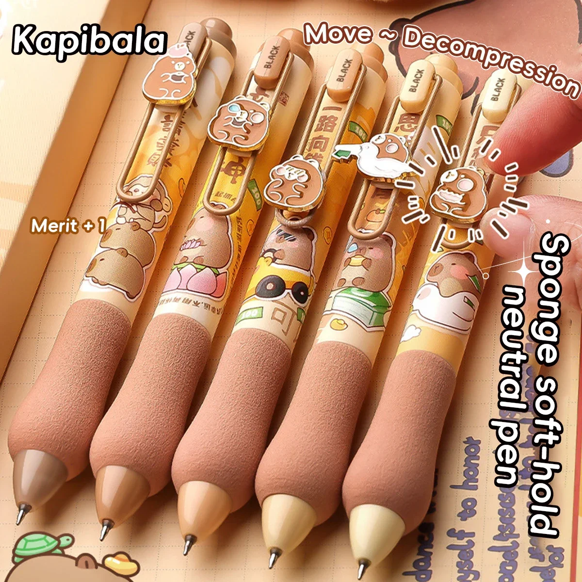 

5 шт., быстросохнущие выдвижные гелевые ручки диаметром 0,5 мм, гладкие черные чернила для письма, милые ручки для экзамена и учебы с металлическим зажимом, школьные канцелярские принадлежности