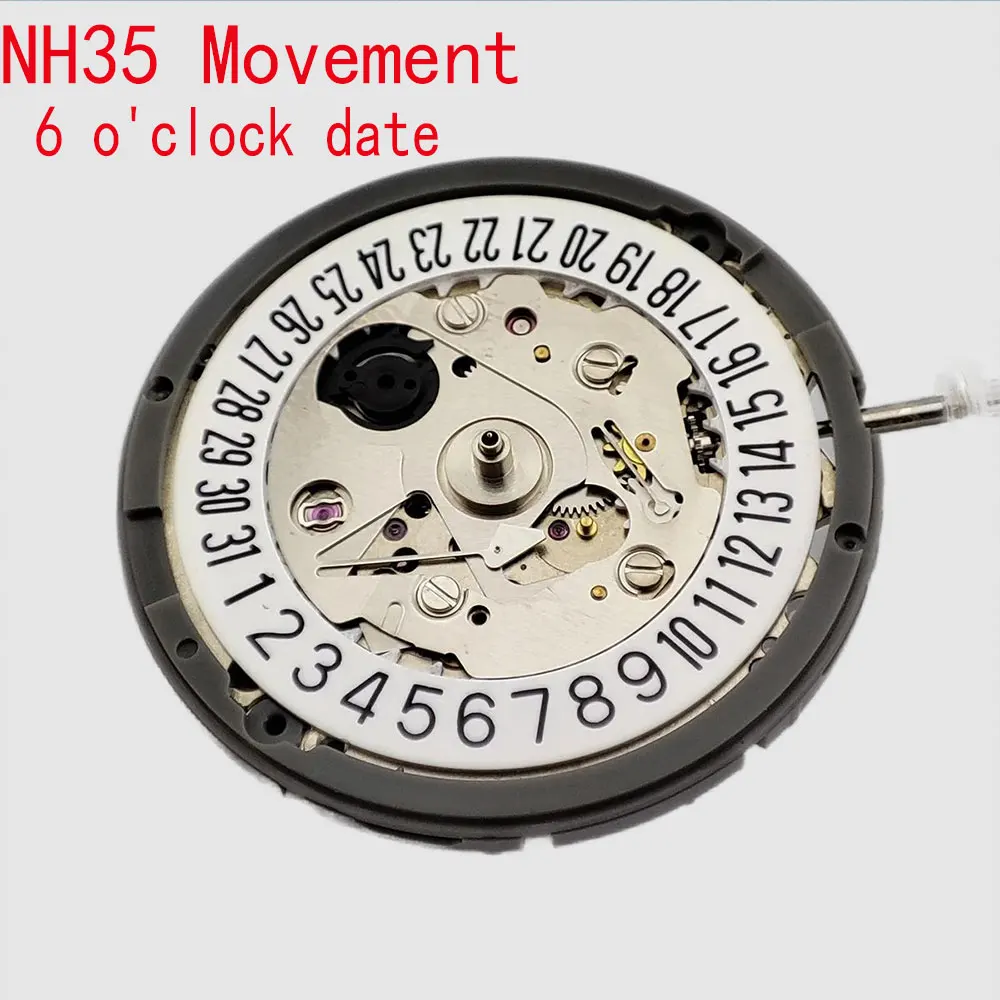 6 o 'clock Crown White Date NH35 NH35A Automatic watch movement High precision Japanese original mechanical watch movement