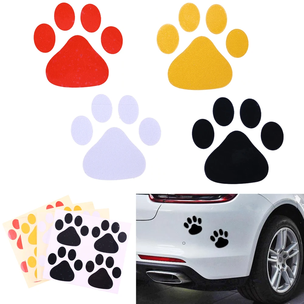 Car Sticker Cool Design Paw 3D Animal Dog Cat Bear Foot Prints Footprint Decal Car Red Black Funny Cat Paw Car Sticker