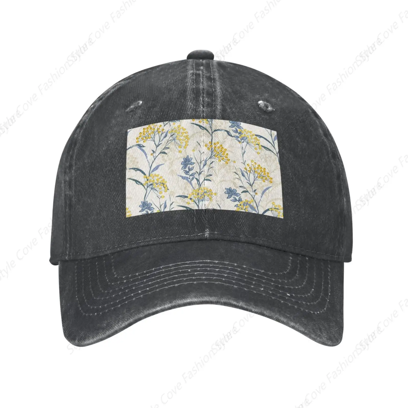 High Quality Vintage Berries Printing Hat Cowboy Peaked Caps Trucker Hat Unisex Outdoor Sport Travel Sun Visor