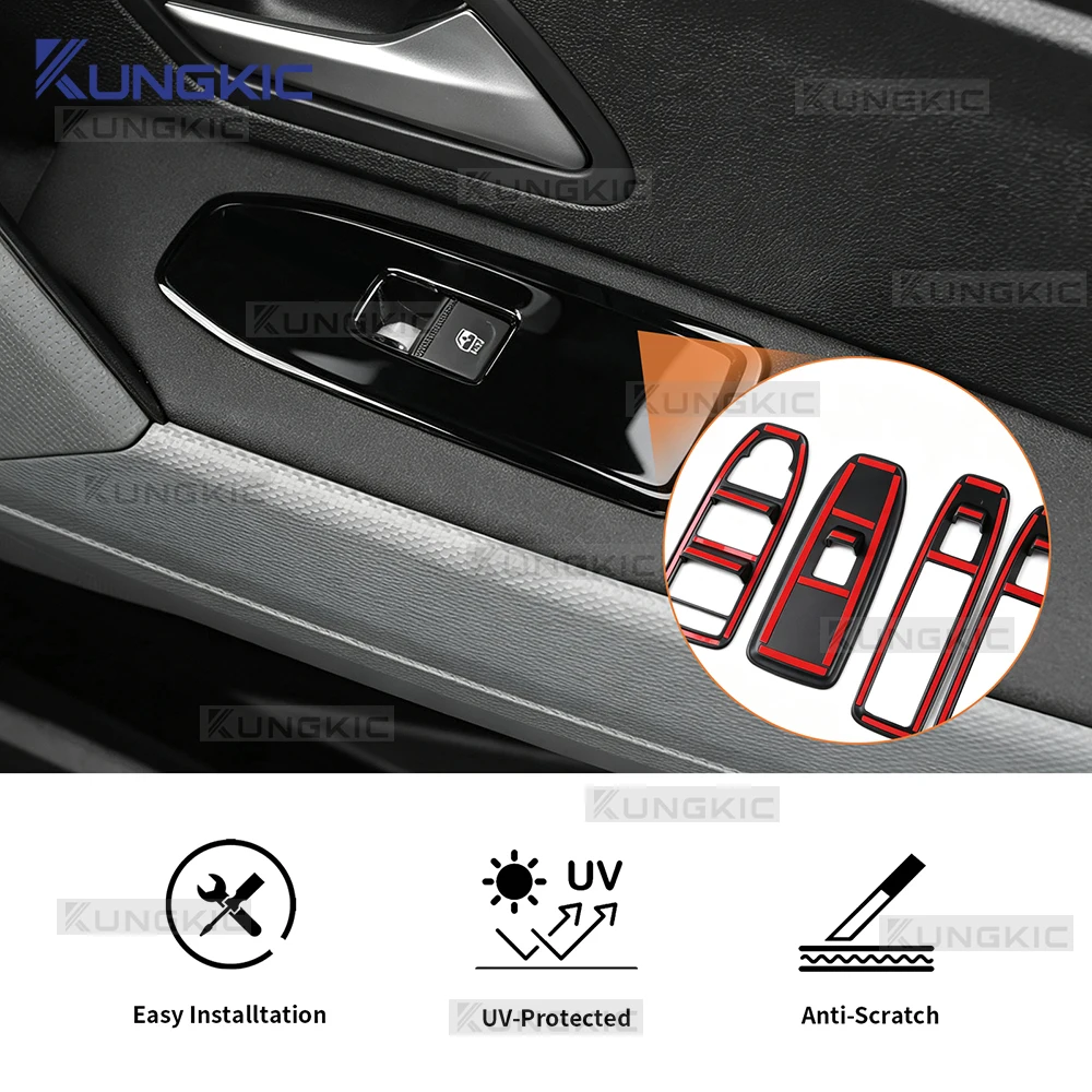 Car Window Lifting Panel Carbon Fiber Style For 2024 2025 2026 Dacia Duster 3 Dacia Bigster 2025 2026 Interior Trim Sticker view 6