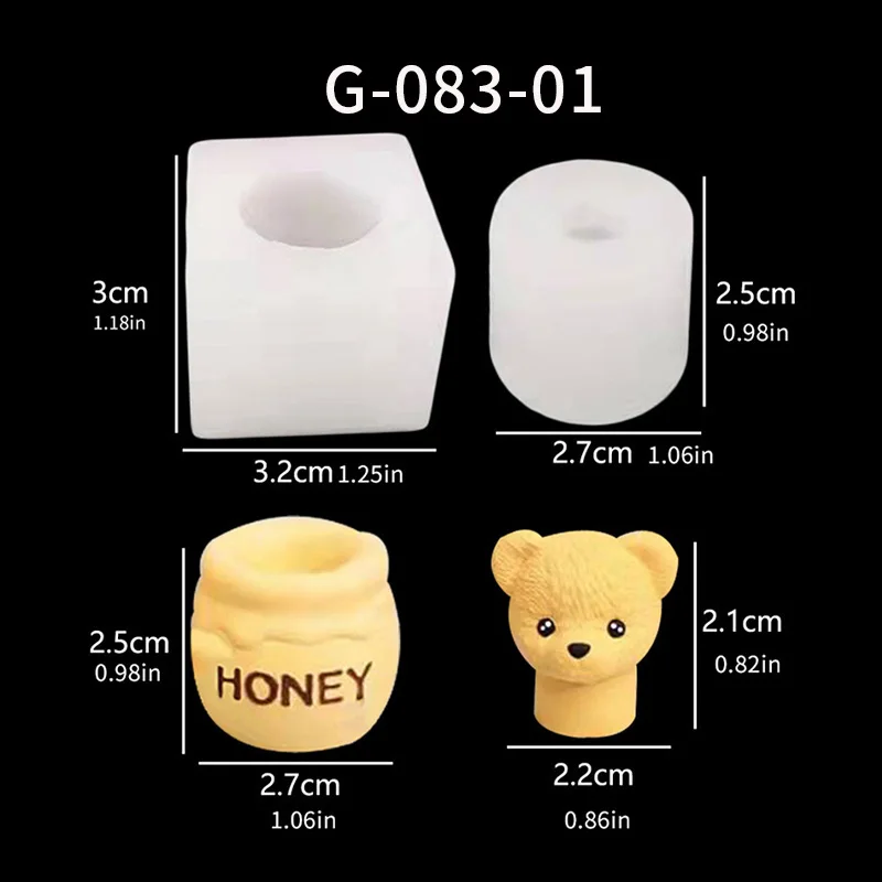 1 Piece, Teddy Bear Aromatherapy Candle, Foolish Bear Mold, Handmade Bear Honey Can, Gypsum Candle, Silicone Mold view 2
