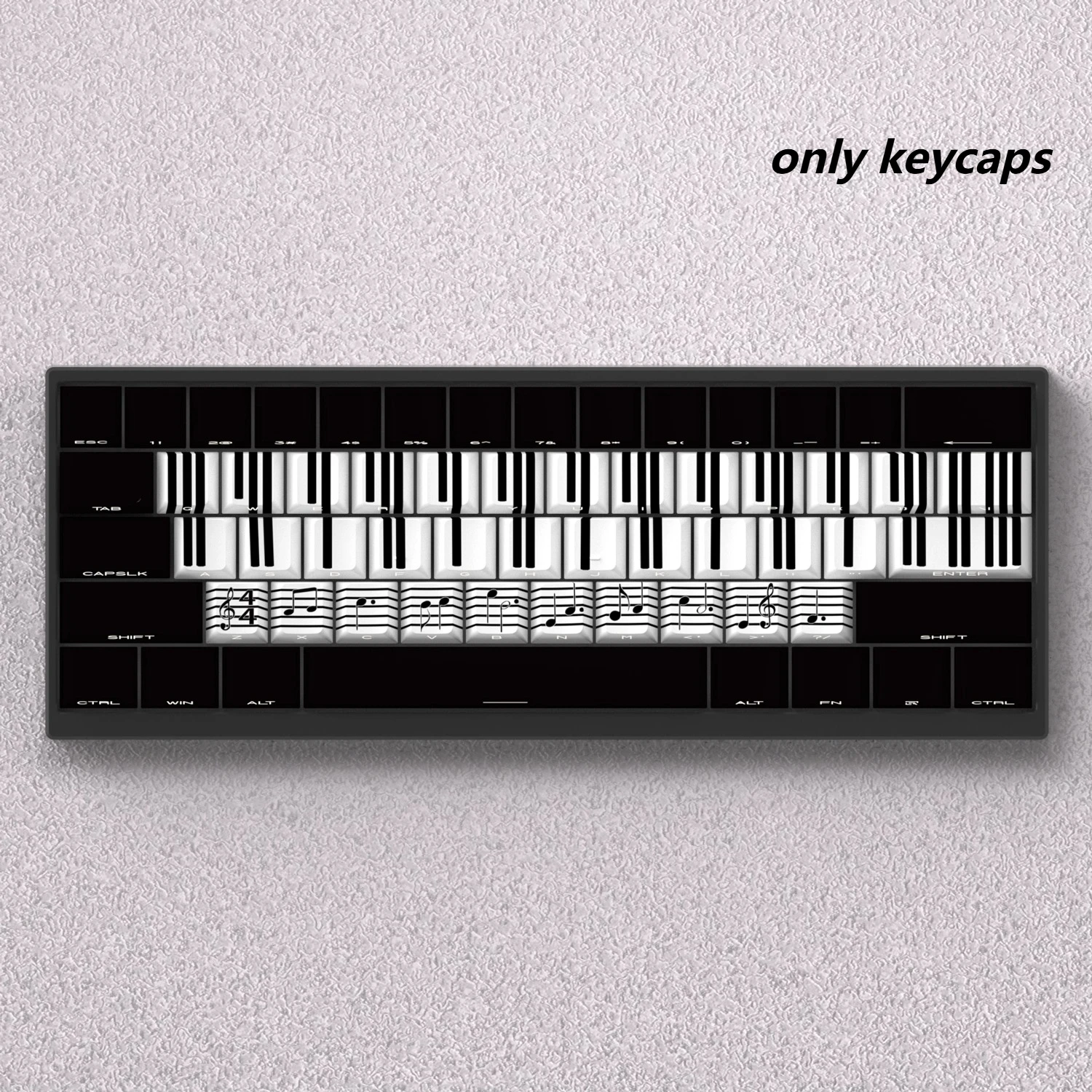 

Piano Keycaps PBT Side Printed Backlit Transparent Key Caps Custom Cherry Profile Sublimation Mechanical Keyboard Keycaps Gift