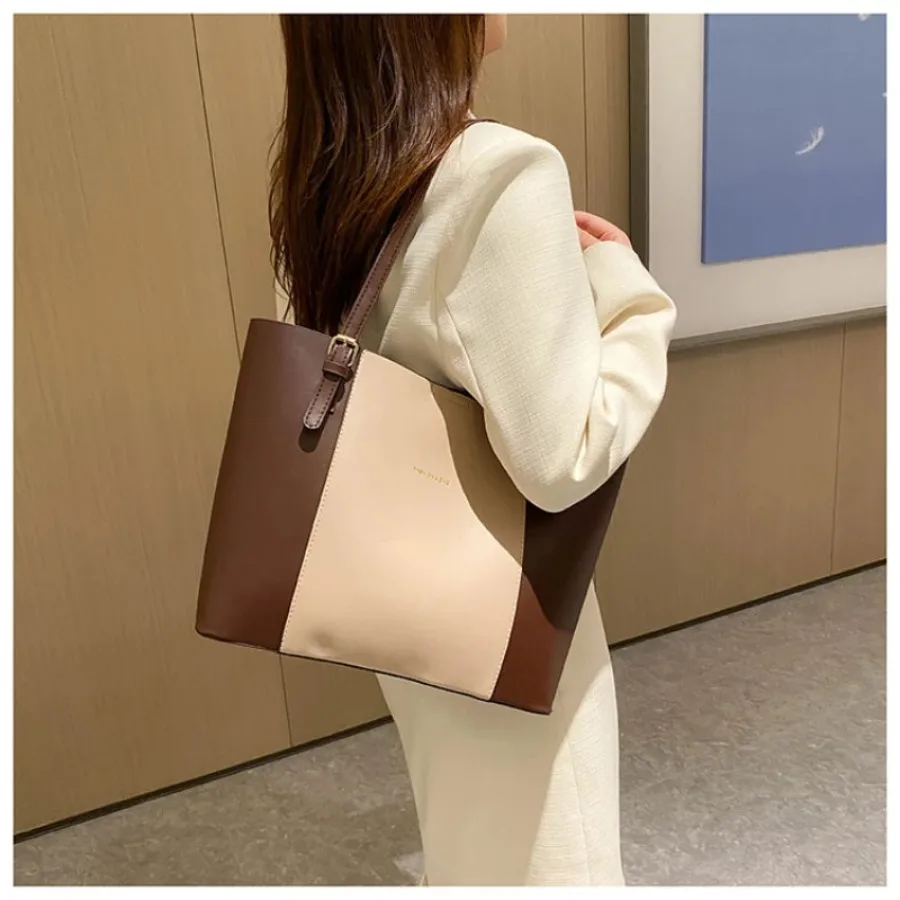 

New fashion retro simple casual atmosphere commuting shoulder bag large capacity shoulder handheld Tote Tote women's bags