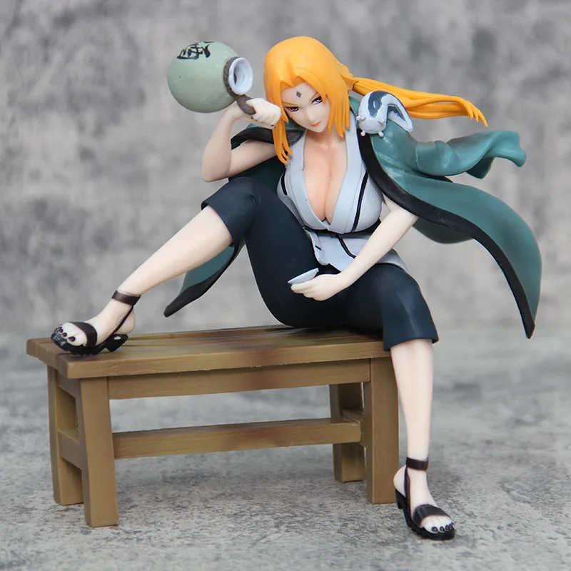 

16CM Naruto Figure Tsunade Sitting Pose Figurine PVC Action Figures Shippuden GK Model Collectible Statue Toys Decoration