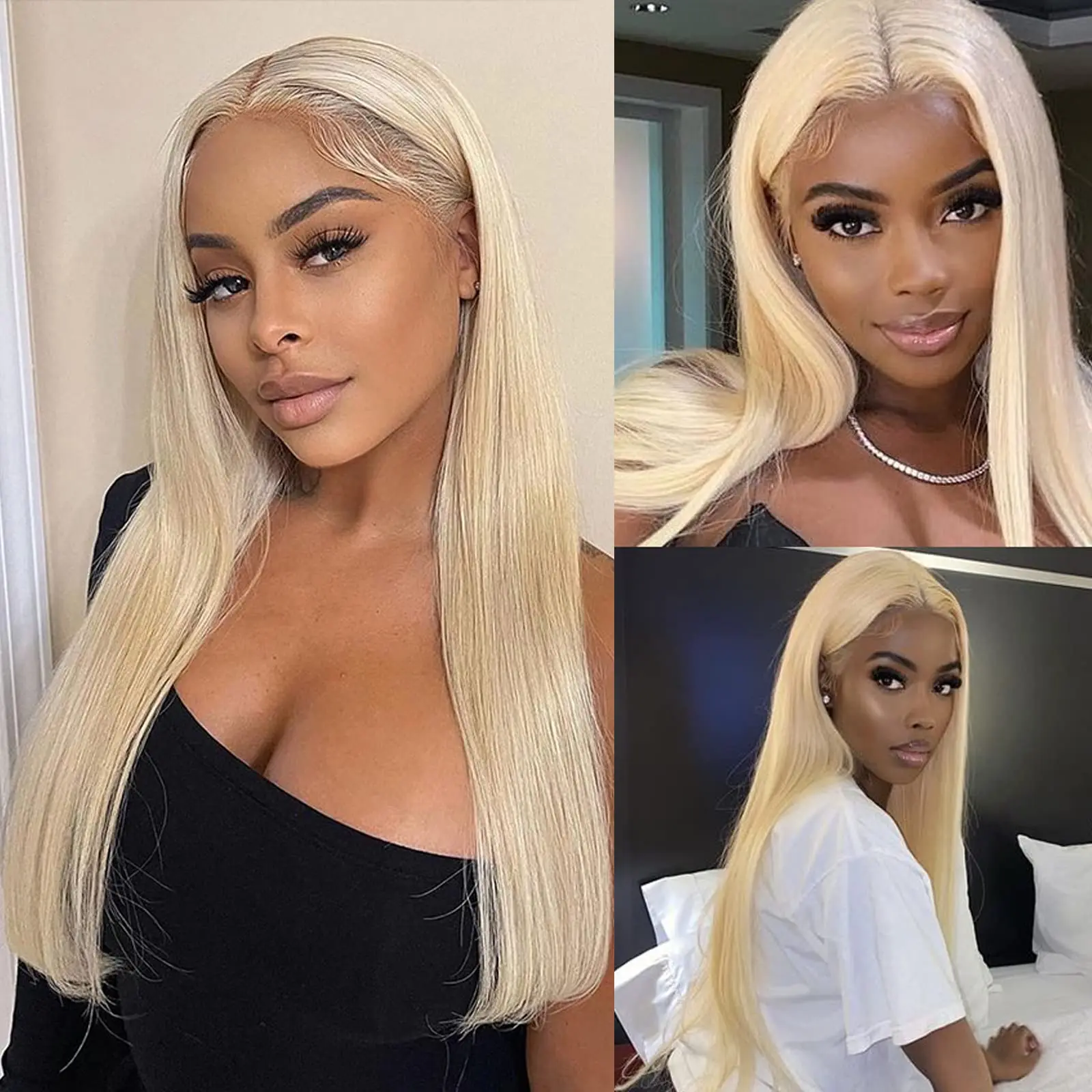 613 Lace Front Human Hair Wig 30 inch Straight Blonde 13x6 Lace Frontal Wigs 613 13x4 Lace Front Wig Pre Plucked Glueless Wig