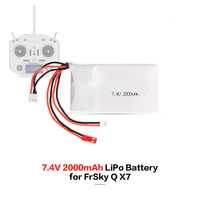 Lipo Battery 2S 7.4V 2000mAh 8C Lipo Battery for FrSky TARANIS Q X7 2.4G ACCST 16CH Remote Controller RC Transmitter