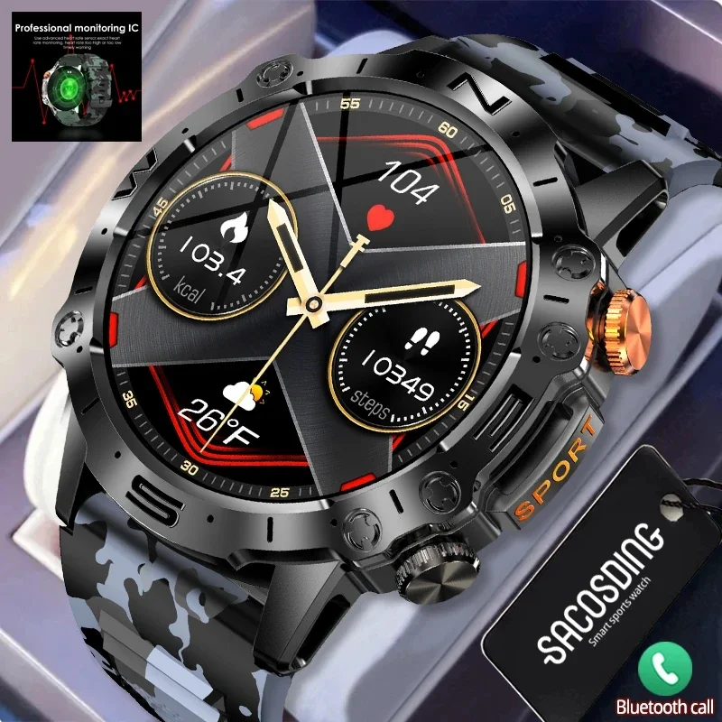 

Bluetooth Call Sports Smart Watch 466*466 AMOLED 1.43 Inch Screen Heart Rate Blood Pressure Smartwatch IP67 Waterproof Watches