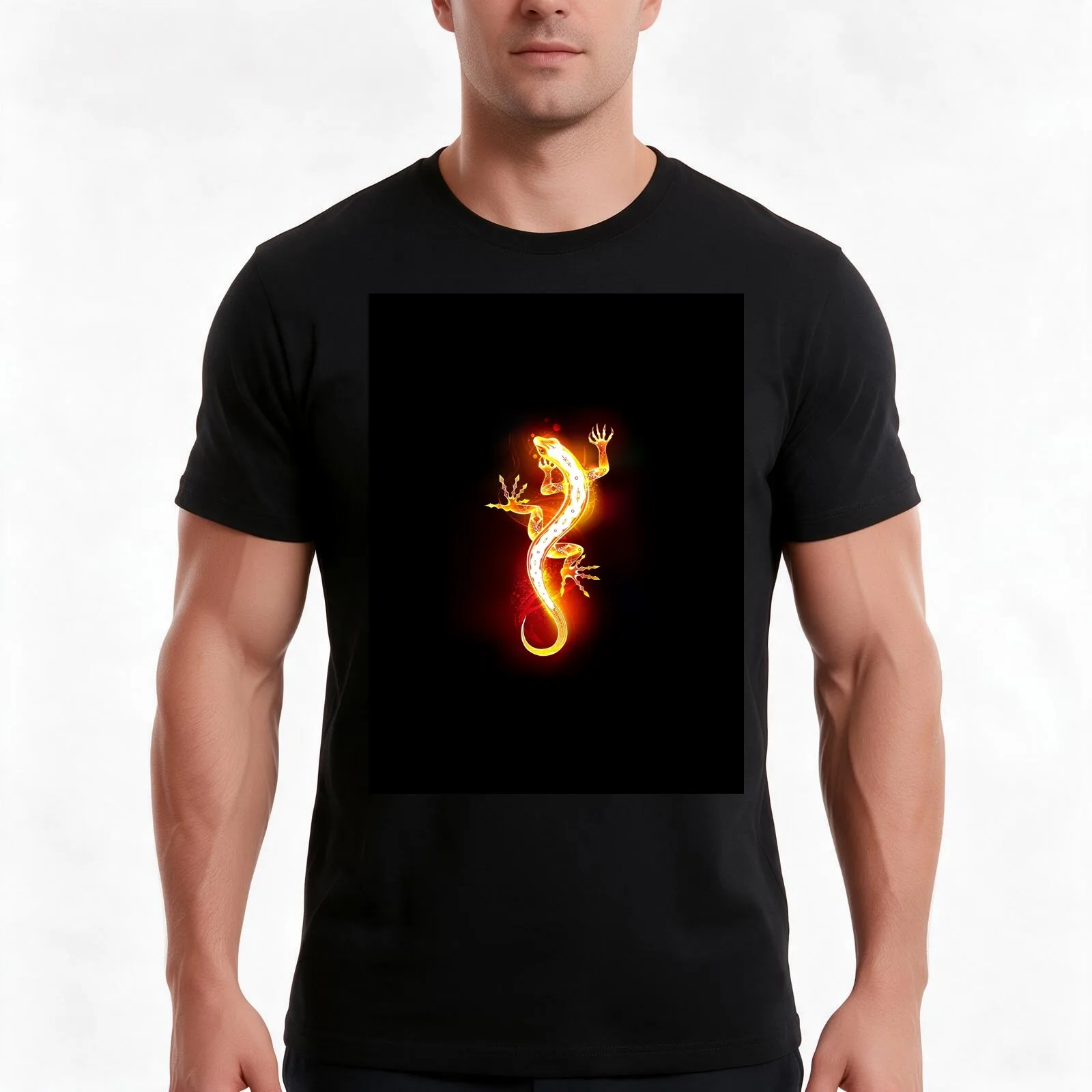 Salamander T-Shirt Summer Casual Cotton Tee Oversized Streetwear Tops Vintage Graphic Print Loose Fit Short Sleeve