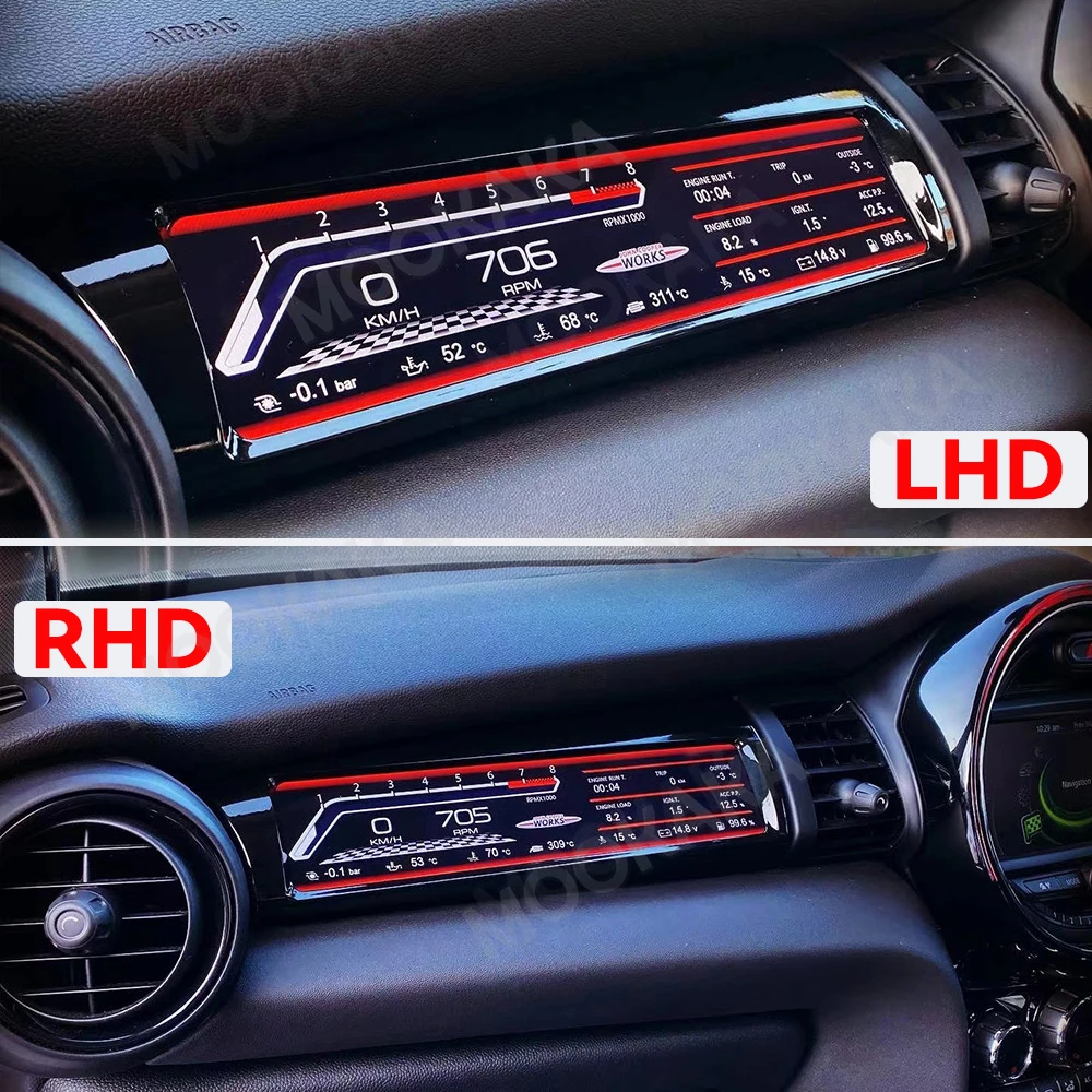 Car Passenger LCD Display For Mini F55 F56 F57 2015 2016-2021 Dashboard Co Driver Digital Dashboard Copilot Display Speed Meter