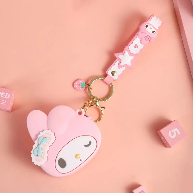 Sanrio Cartoon Silicone Coin Purse Kawaii Hellokitty Kuromi Mini Storage Bag Cute Pendant Keychain Doll Bag Decoration Girl Gift
