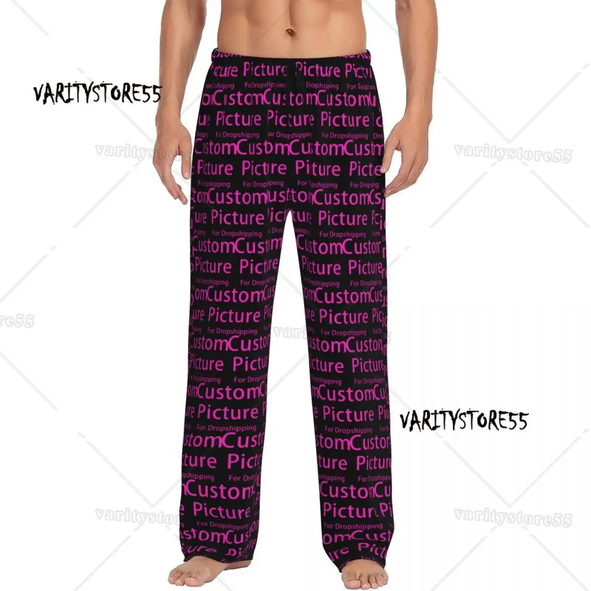 

Custom Printed Personalized Custom Photo Logo Pajama Pants Men Customized DIY Print Sleep Sleepwear Bottoms with Pockets