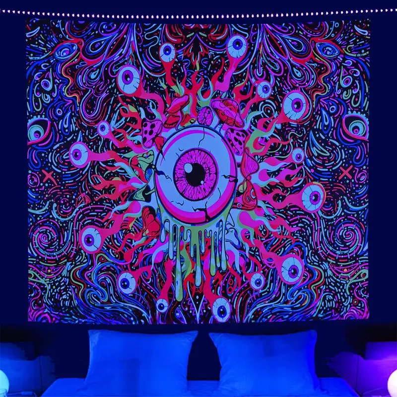 VIKAMA Colorful Owl Nebula Tapestry, Whimsical Wall Art Background Cloth for Dreamy Living Room Aesthetic Home Decor