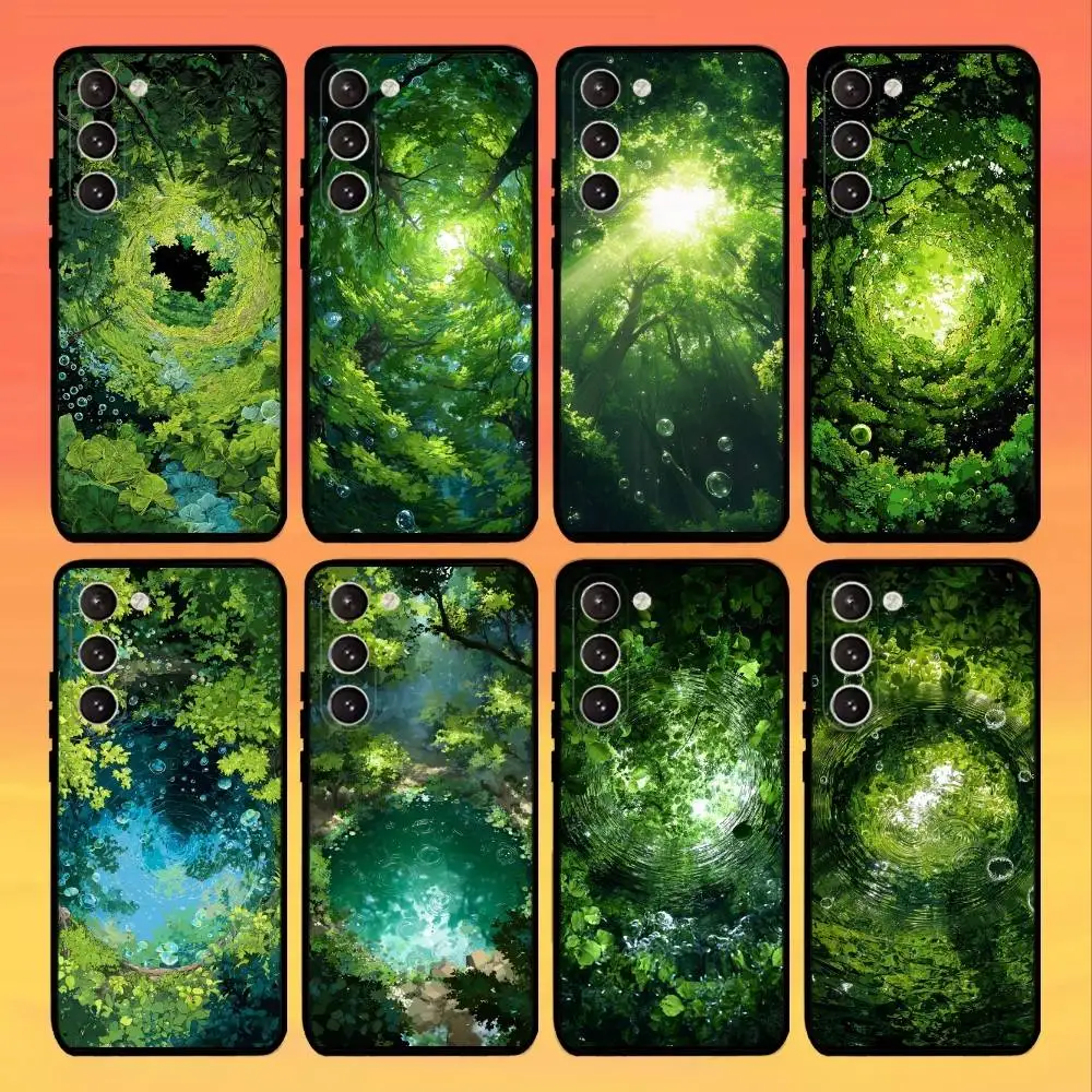 

Seeking Greenery in Ripples Phone Case For Samsung Galaxy A73,A72,A71,A70,A52,A51 Others Soft Black Cover
