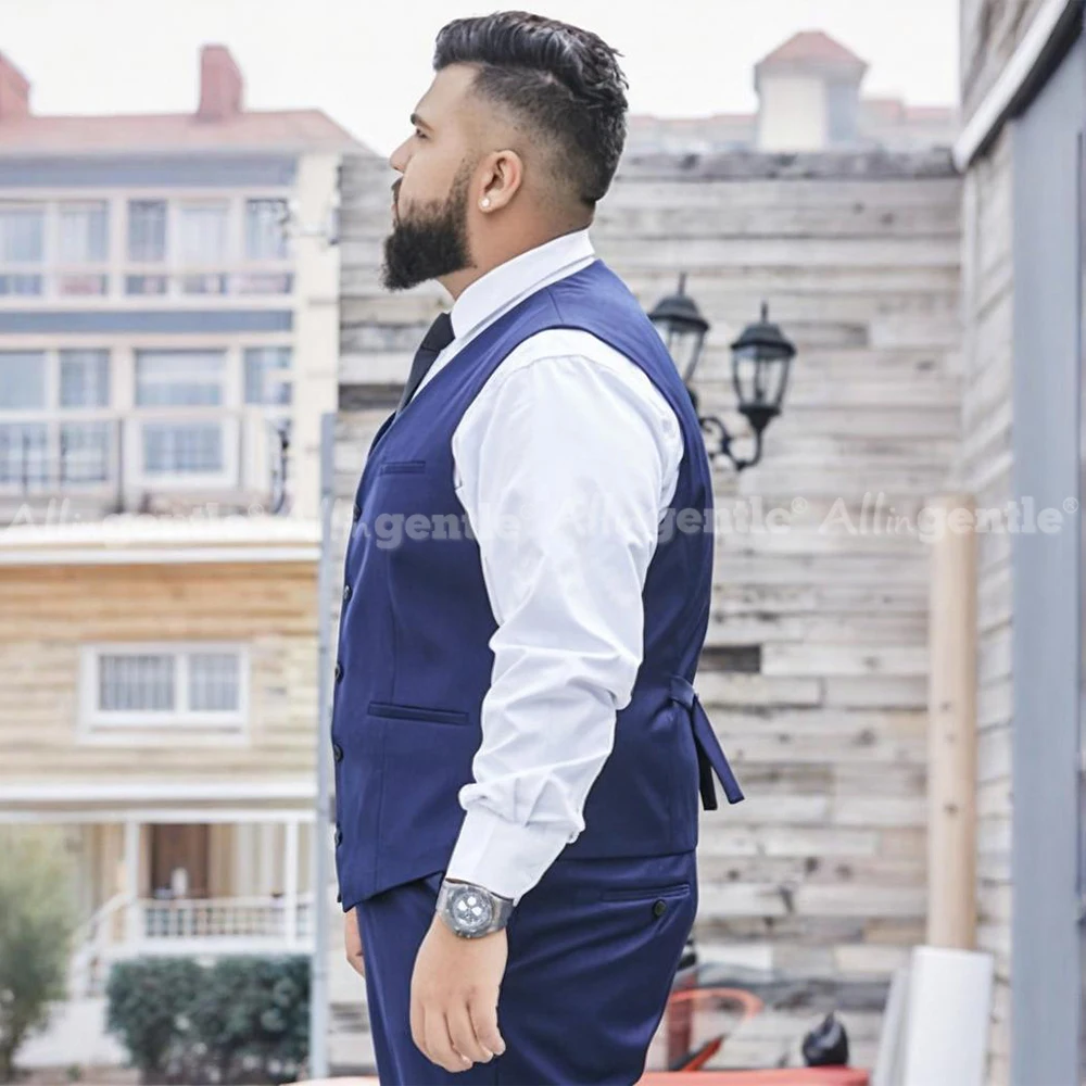 Mens Big and Tall Business Suits 2 Piece Vest & Pants Set for Formal Events