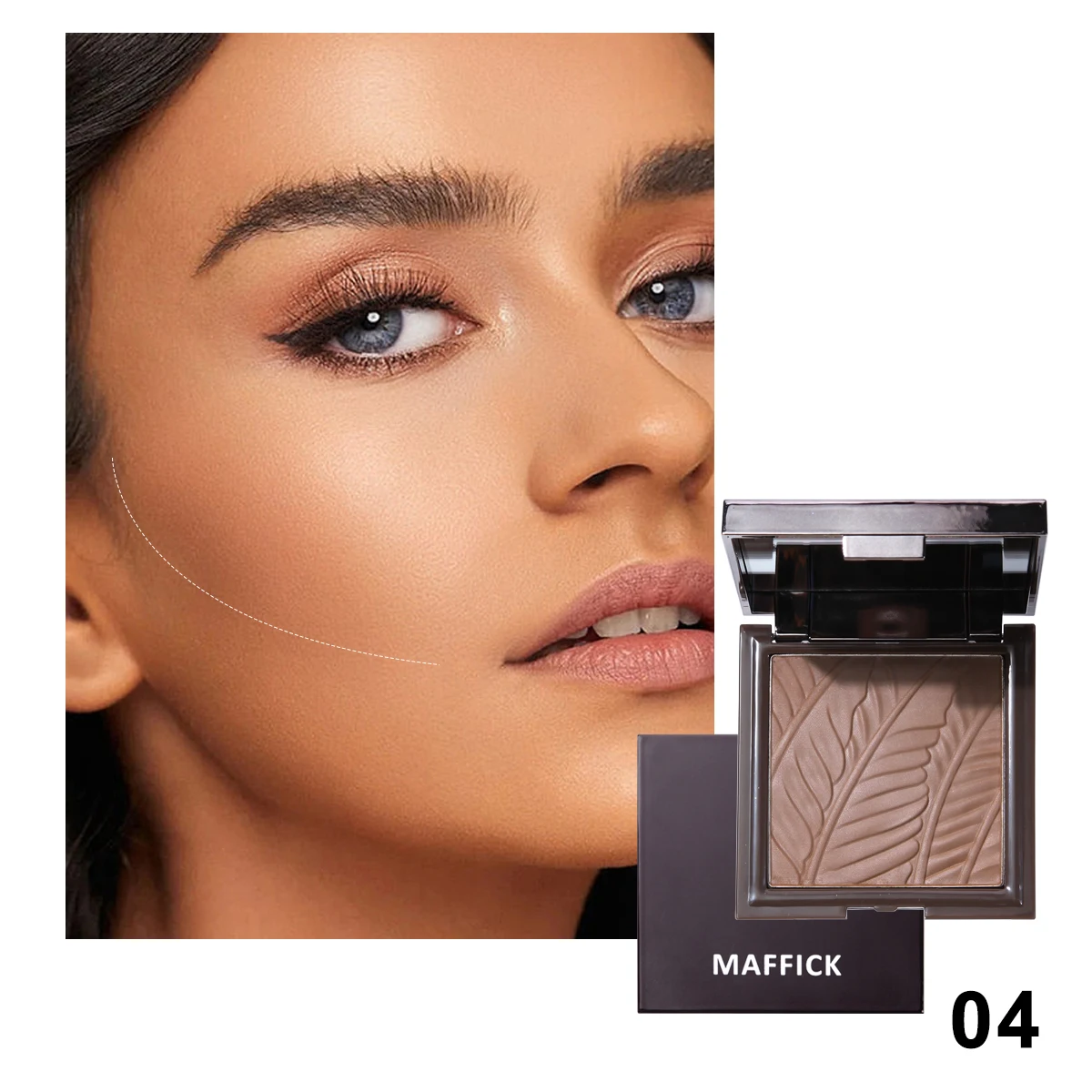 Matte Chocolate Brown Shade Concealer Contouring Powder Press  three-dimensional