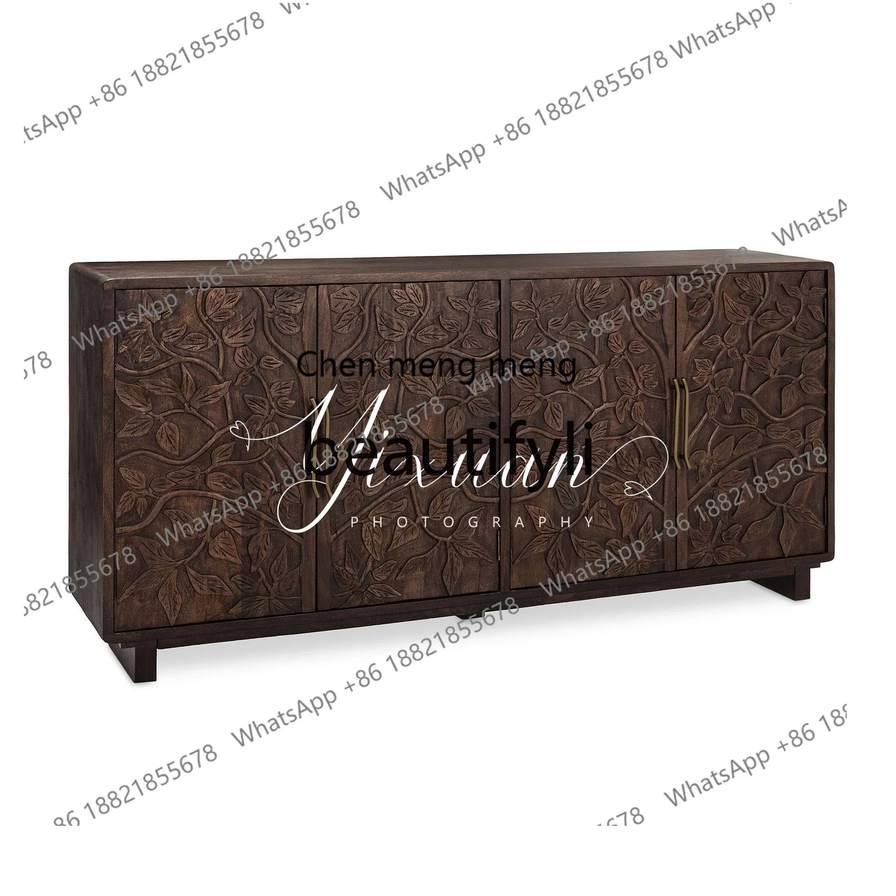 2003French retro solid wood carving flower living room locker dining room cabinet high-end furniture can be customized