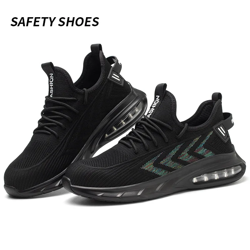 Fashion labor protection shoes men's anti-smash anti-puncture work shoes breathable shock absorbent wear safety work shoes M1144