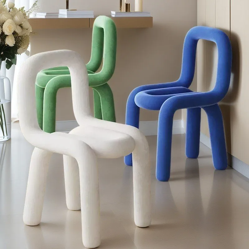 

Joylive Household Irregular-shaped Backrest Chair Velvet Chair For Bedroom Living Room Study Chair Entrance Hall