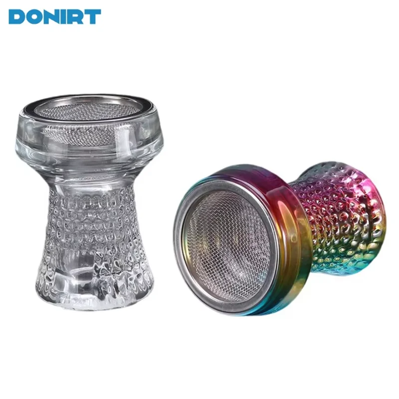 

Glass Hookah Bowl with Wire Mesh Cap Shisha Nargile Sheesha Narguile Chicha Colorful Hookah Bowl Water Pipe Smoking Accessories