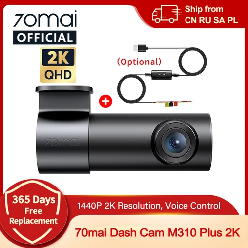 70mai Dash Cam M310 Plus 2K Control de voz en inglés 1440P WDR visión nocturna 24H vigilancia de estacionamiento 70mai M310 2K coche DVR Wi-Fi 6