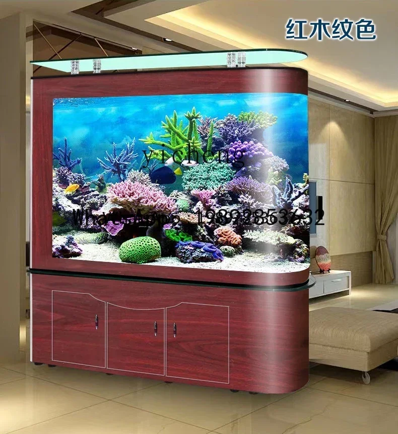 

LYY aquarium glass fish tank under filter goldfish tank screen partition large and medium sized