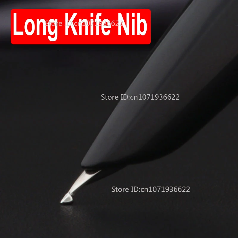 Wingsung A-6398 Wood Thick Hand-made Grinding Polished Thick Fountain Pen Hooded 1.0MM Nib Long Knife Business Writing Pen