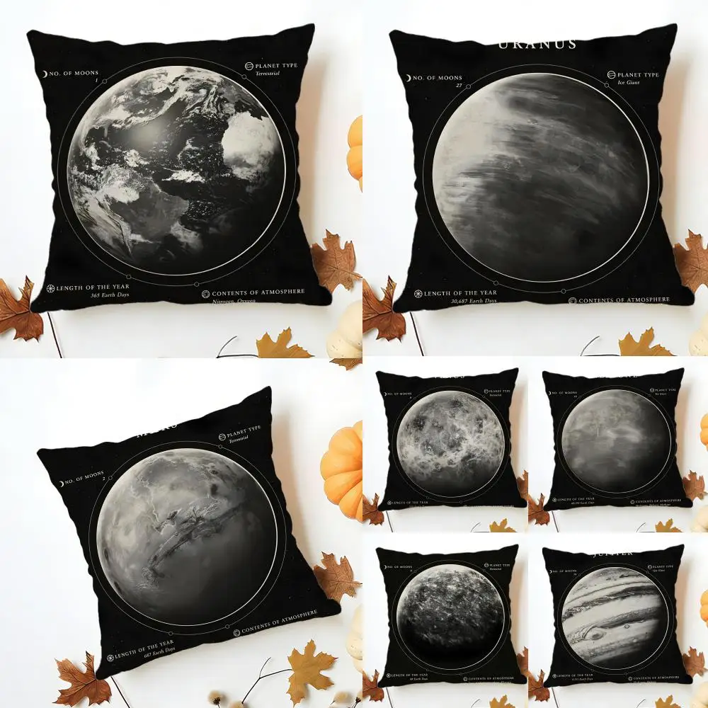 Cosmic Majestic Solar system planet moon Cushion Cover Washable Linen comfort Soft  for Sofa Bed Cozy Home Room Decor
