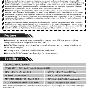 Sender Video Rush Tank Max Solo mit Shell CNC, langer FPV, hoher Leistung, 48Ch, VTX, 5,8 GHz, 2,5W 12 Hauptverkaufsdrohne 3 km entfernt - №1