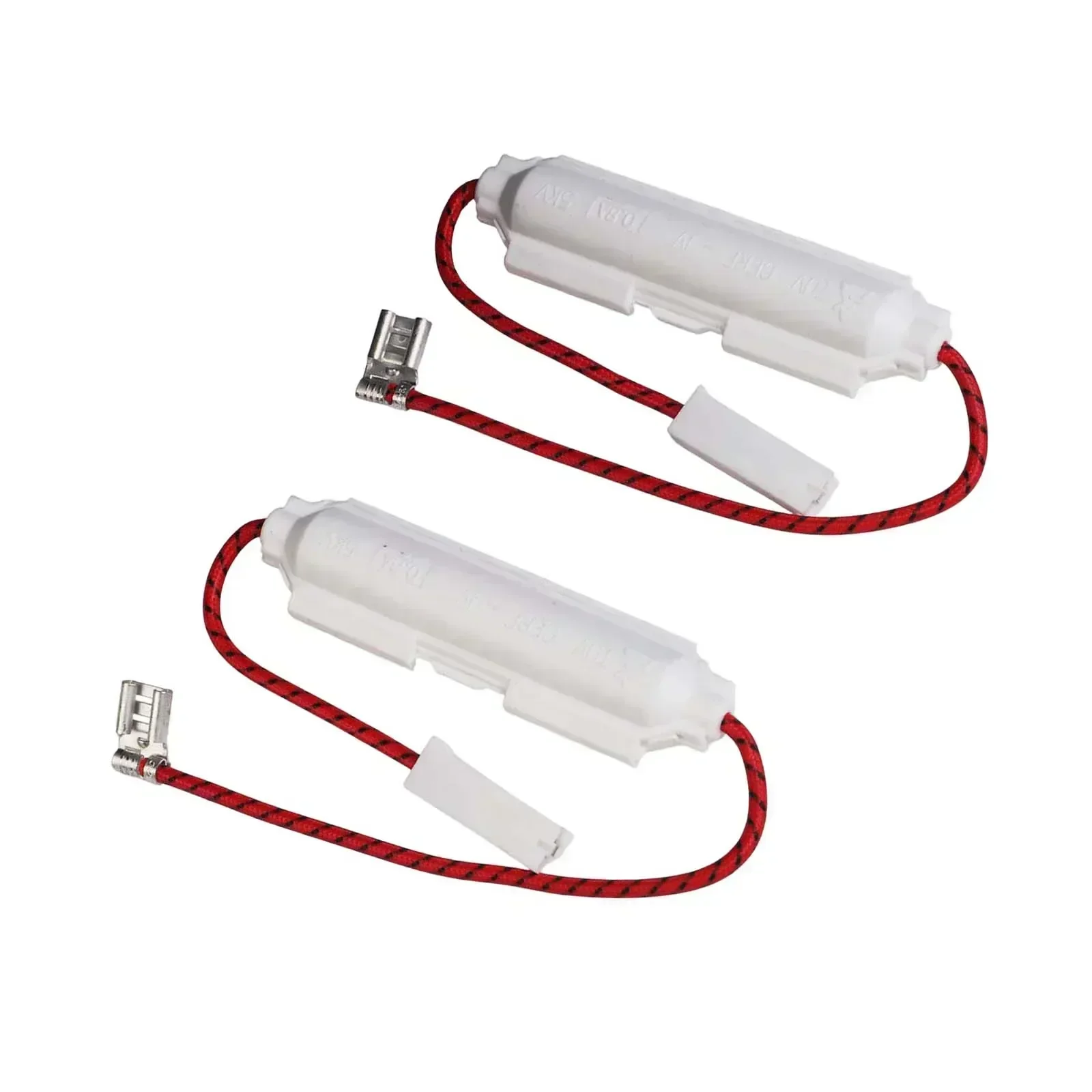 A pair of high voltage fuses tailored specifically for microwave ovens each rated effectively at five kilovolts