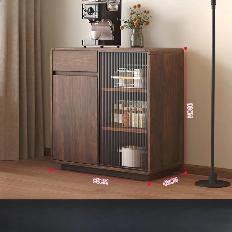 

Solid wood dining side cabinet, integrated tea cabinet against the wall, side cabinet