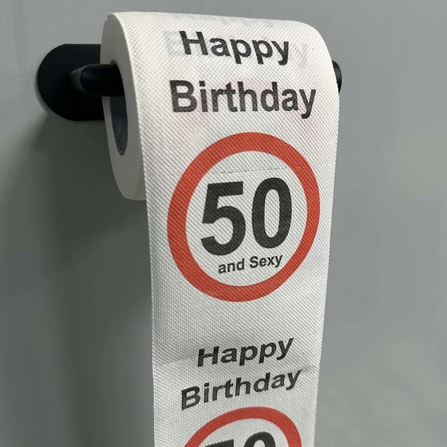 Fun Birthday Toilet Paper - Prank Gift Roll with 50th/40th/30th/18th Birthday Funny Prints Prank Decorations for Party Supplies