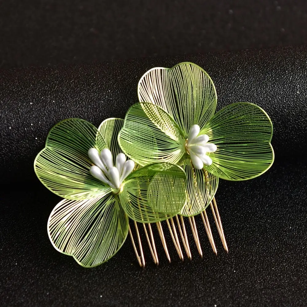 Korean Style Flower Hair Comb Fashion Exquisite Hairpin Insert Comb Retro Style Bride Bridesmaid Headwear Girl