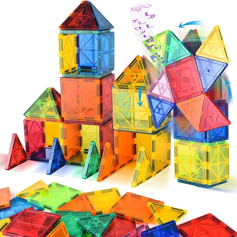 56PCS Kids Portable Mini Magnetic Building Block Toys STEM Preschool Learning Boys Girls Jigsaw Puzzle Sensory Toy Gift