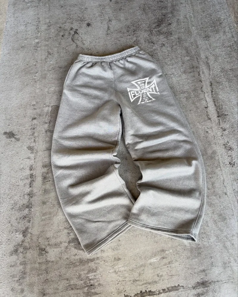 

American winter Harajuku retro straight pants fashion trend brand high street sports sweatpants women Y2k elastic waist pants