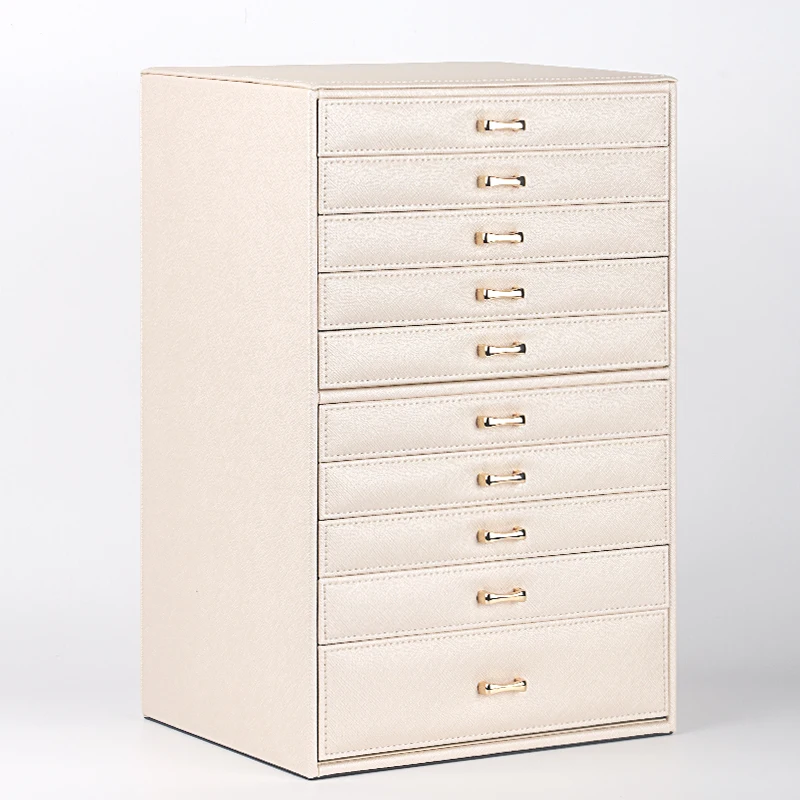 Large Fancy Jewelry Box 10 Drawers Jewelry Storage Organizer Multi Tiers Jewlery Display Collection for Rings Earrings