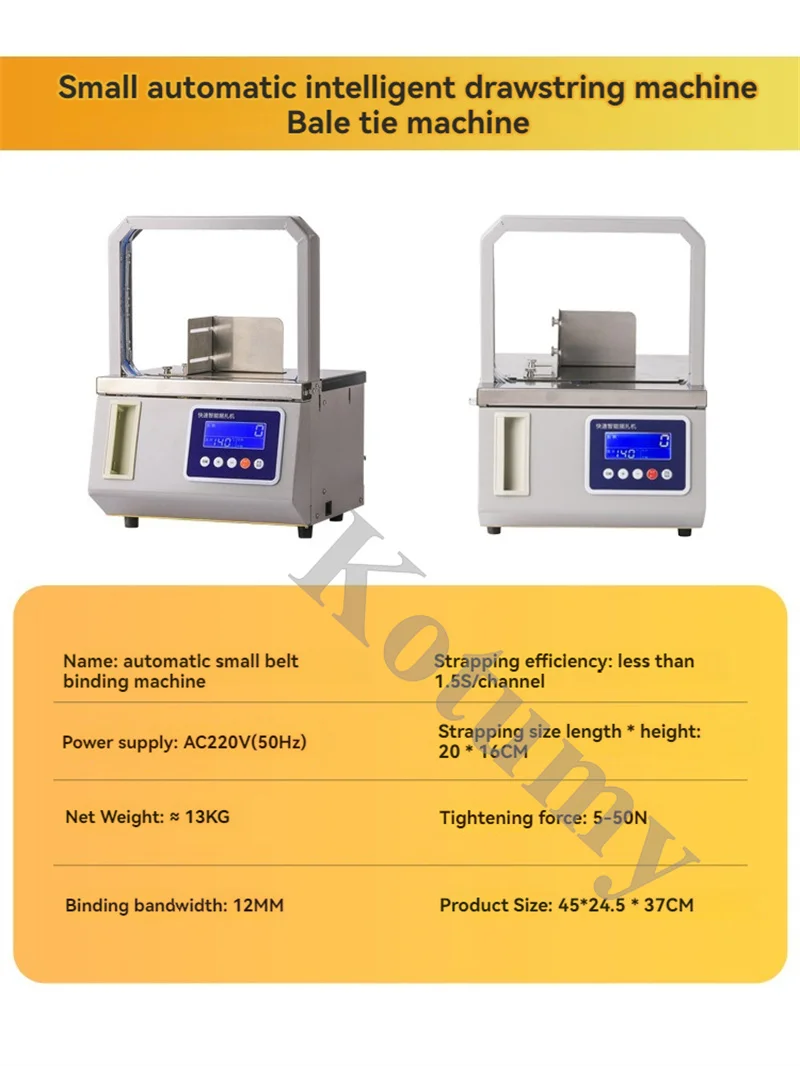 Small Automatic OPP Strapping Machine, Vegetable Baler,  Supermarket Baler, Vegetable Food Packing Binding, Hot Melt Strapper