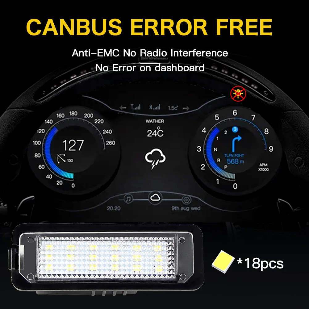 For Porsche Cayenne 958 92A Macan 95B Boxster 981 987 718 982 Cayman Spyder 918 LED Car License Plate Light Bulb Car Accessories