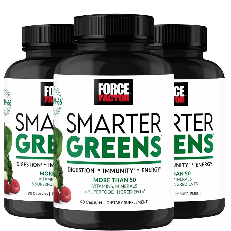 3 Bottles Smarter Greens Supplement with 25+ Superfoods - Relieve Stress and Fatigue, Detox, Energy,Antioxidant,Digestion Health