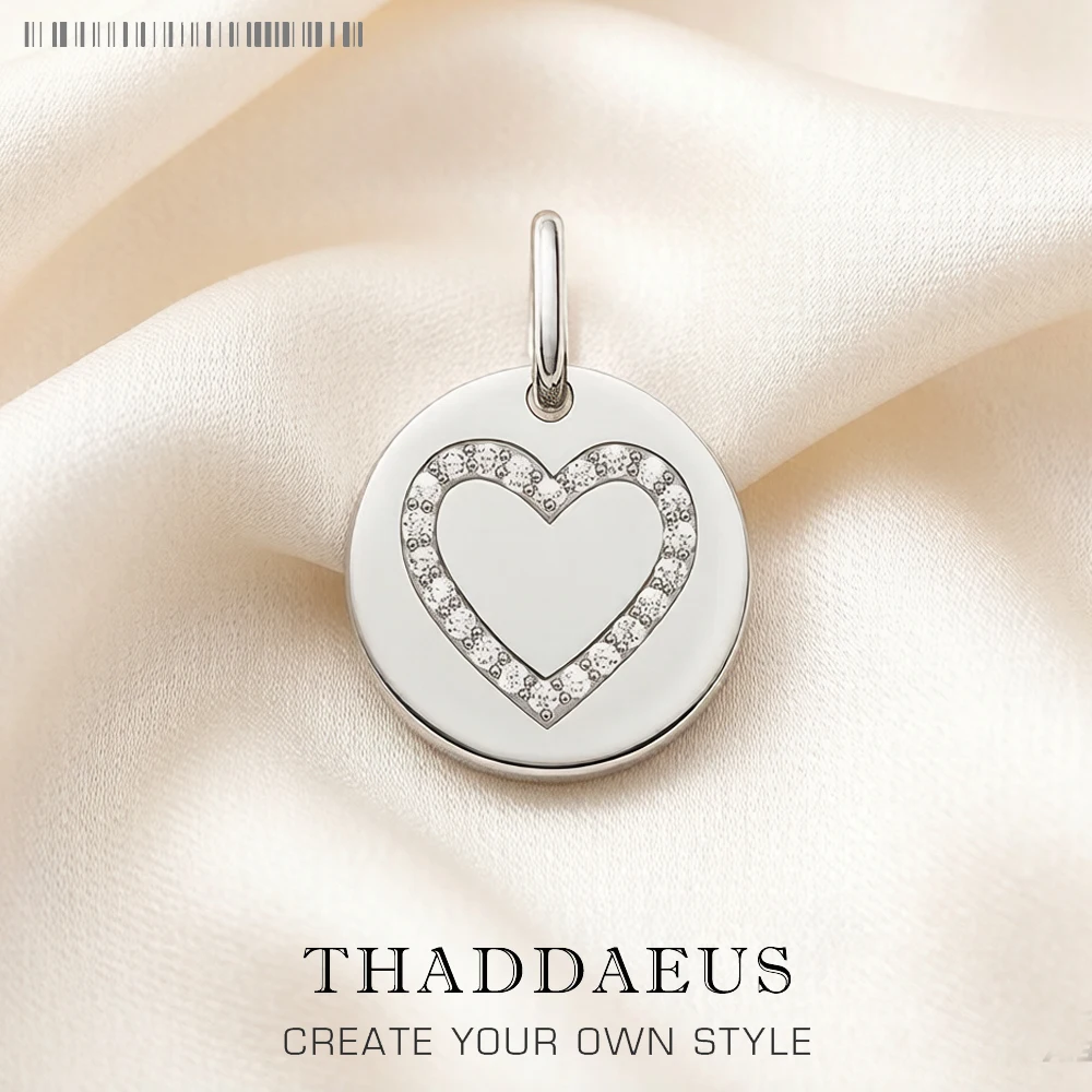 

Pendant Heart Round Disc Brand New Fashion Romantic Jewelry Europe Accessories 925 Sterling Silver Gift For Woman