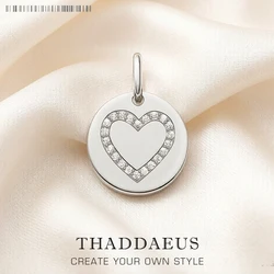 Pendant Heart Round Disc Brand New Fashion Romantic Jewelry Europe Accessories 925 Sterling Silver Gift For Woman